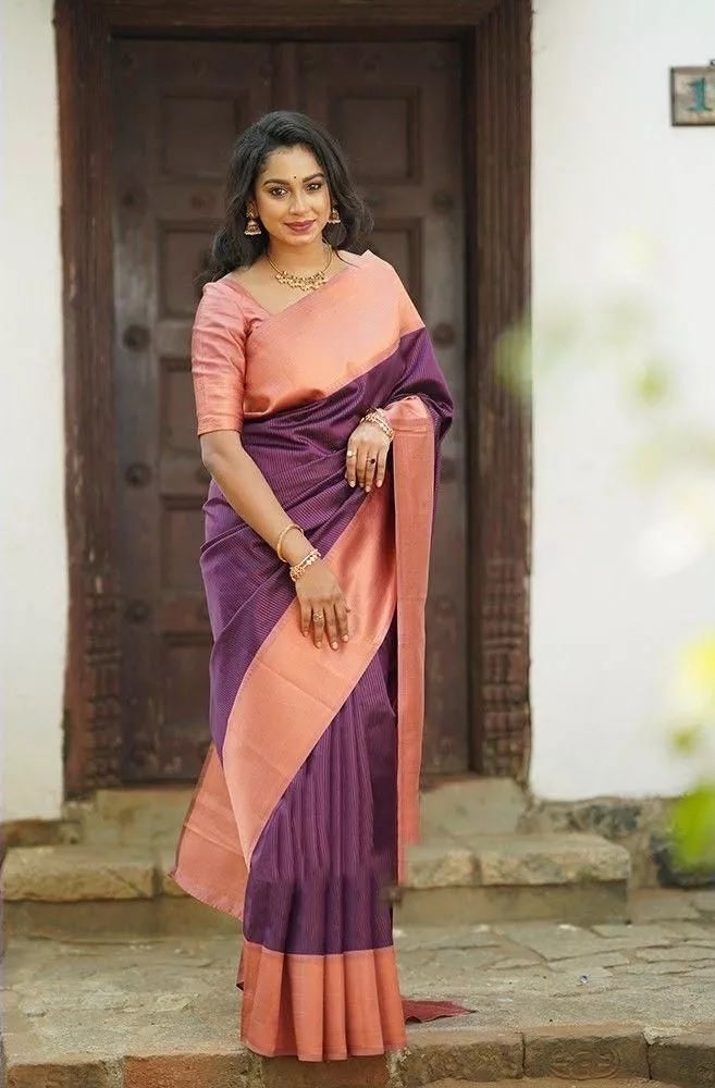 Wedding Soft Lichi Silk Sare With Blouse,Party Function Sari