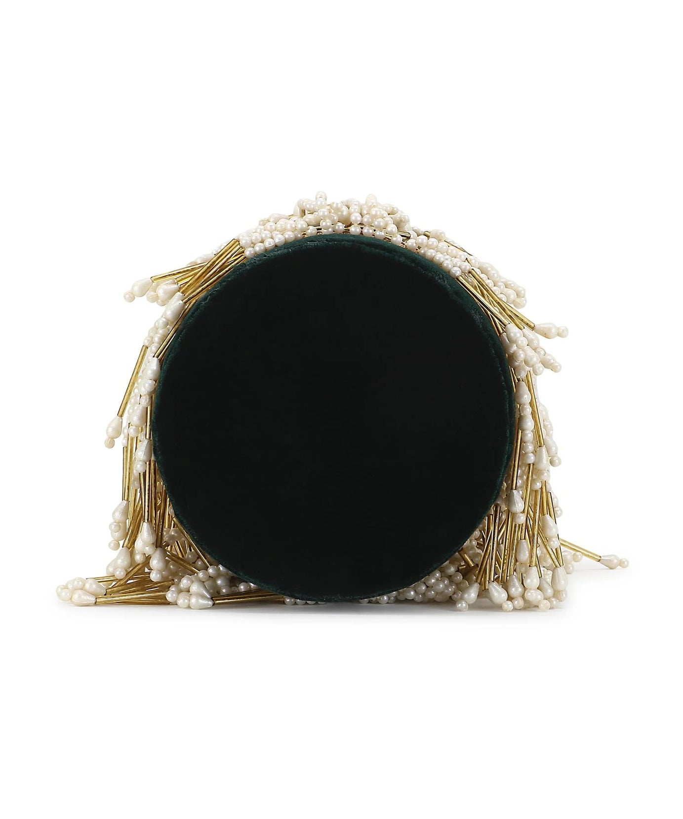 Dangle Chevron Embellished Velvet Potli Bag