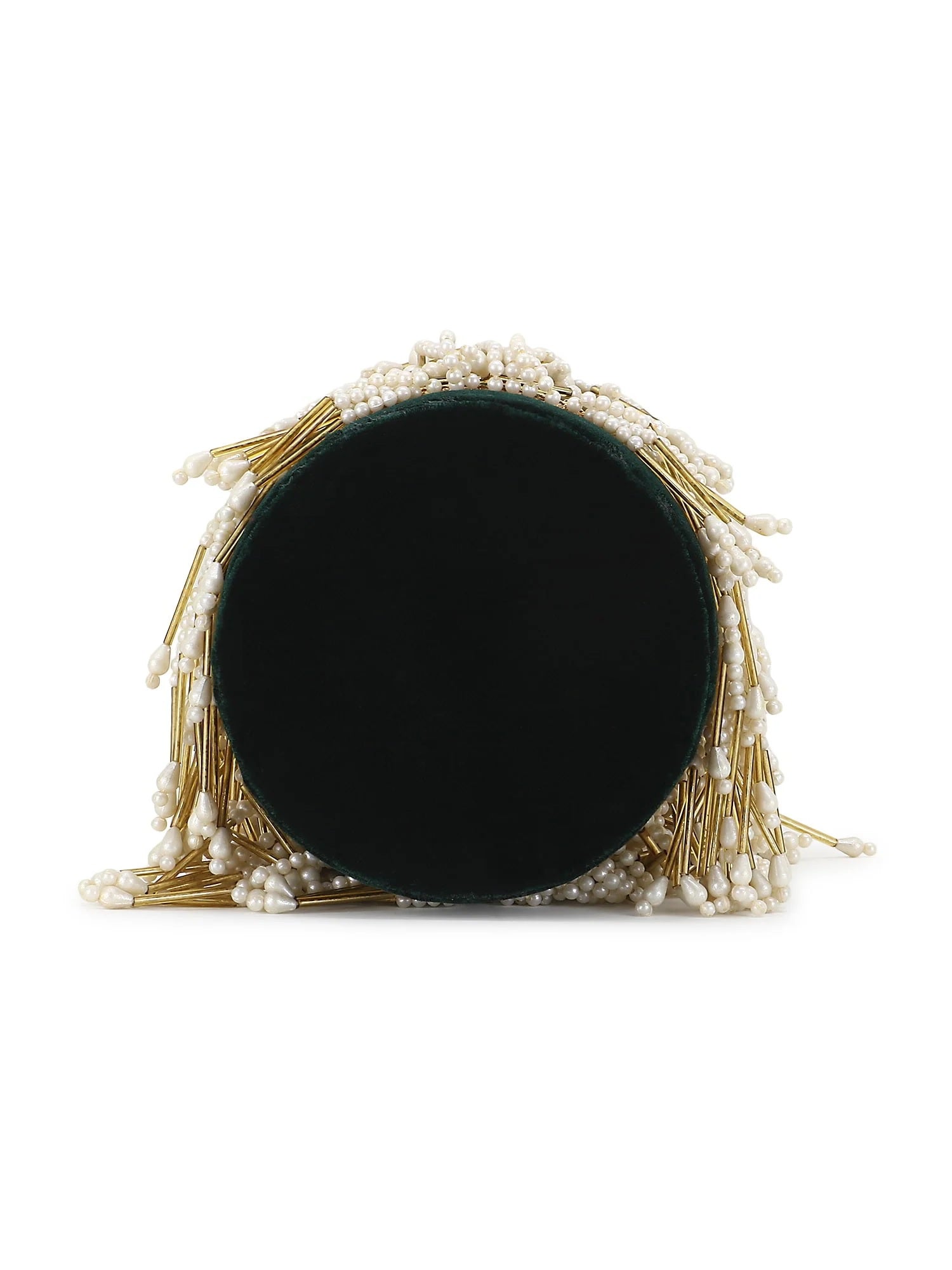 Dangle Chevron Embellished Velvet Potli Bag