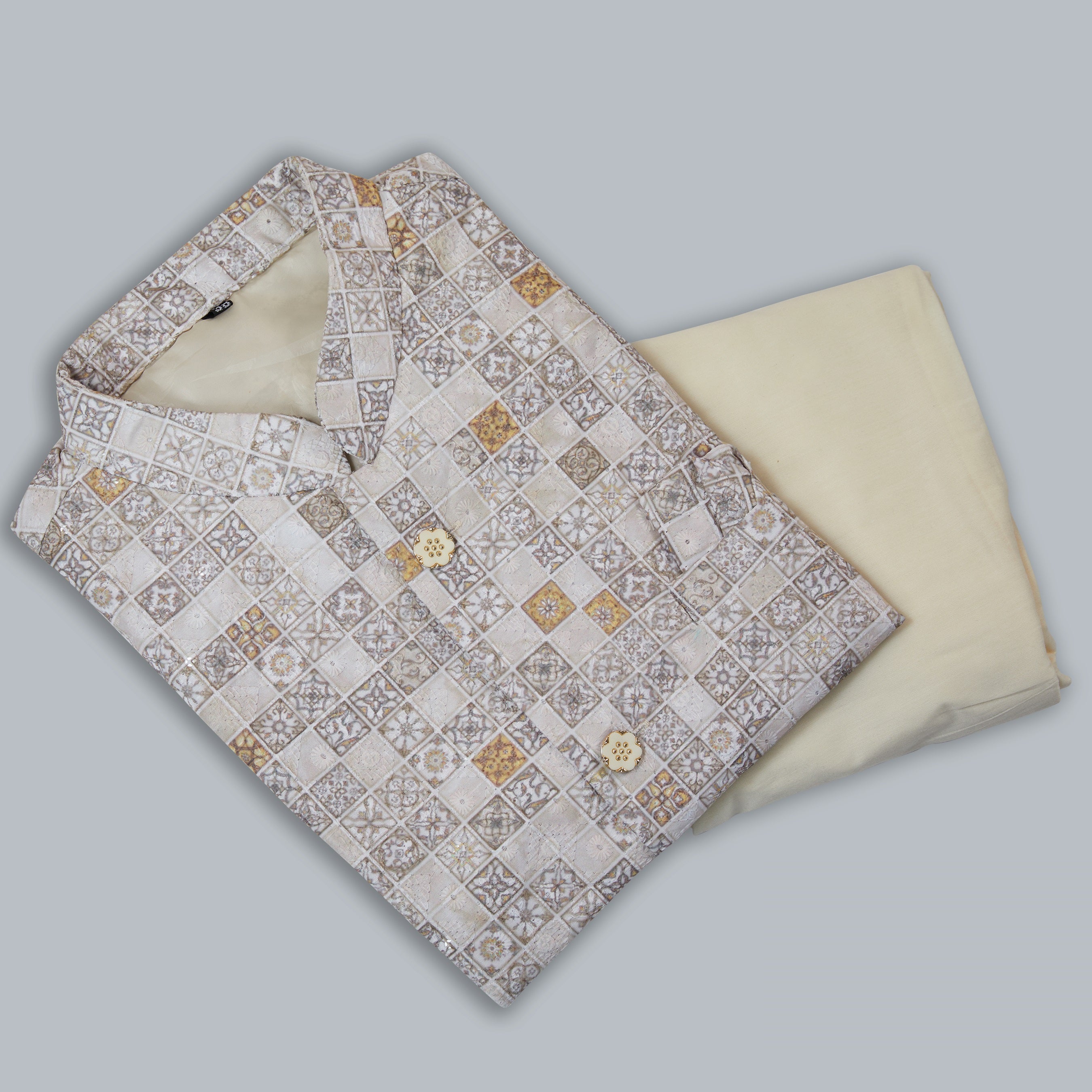 Mastani Silk Kurta Pajama With Heavy Cotton Koti Set