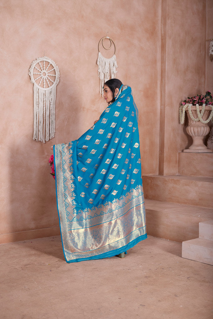 Traditional Soft Silk With Banarasi Jari Work Saree With Blouse