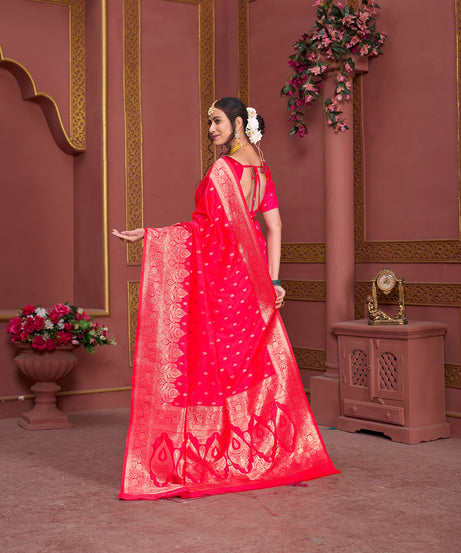 Soft Silk Banarasi Jari Work Beautiful Designer Sari With Blouse