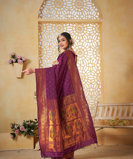 Soft Silk Saree Weaving Banarasi Jari Work Sari With Blouse