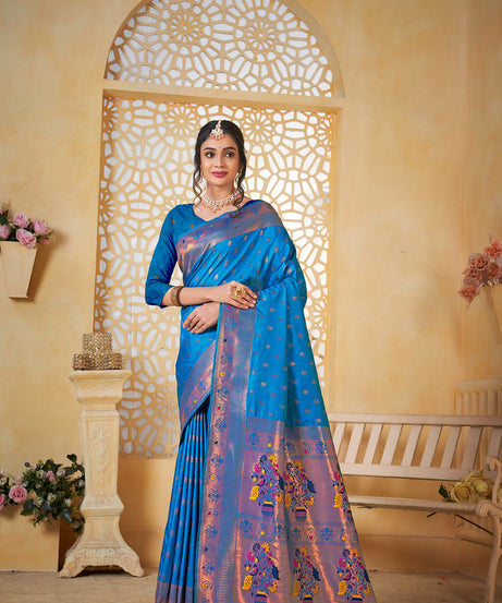 Soft Silk Saree Weaving Banarasi Jari Work Sari With Blouse