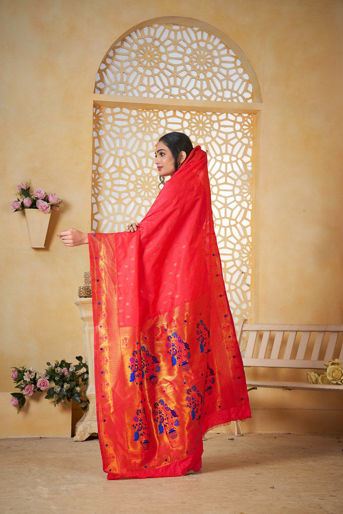 Soft Silk Saree Weaving Banarasi Jari Work Sari With Blouse