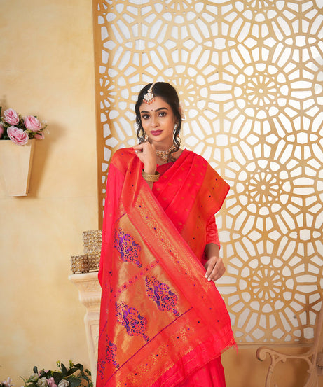 Soft Silk Saree Weaving Banarasi Jari Work Traditional Sari With Blouse