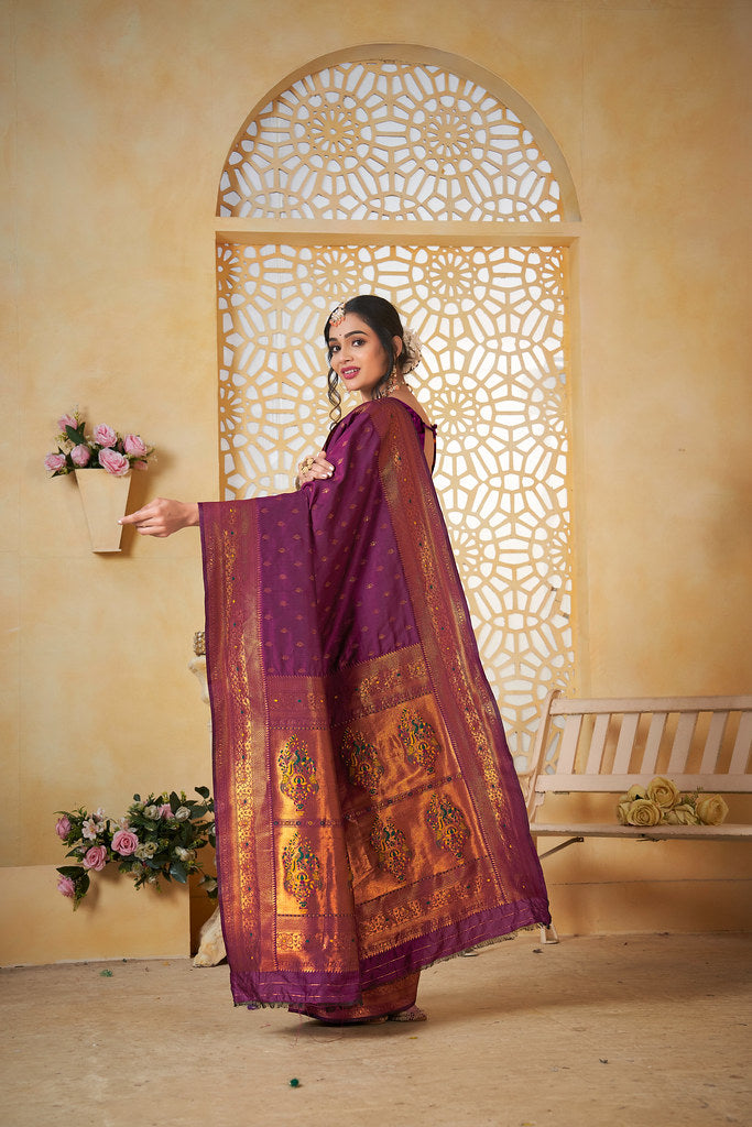 Soft Silk Saree Weaving Banarasi Jari Work Traditional Sari With Blouse