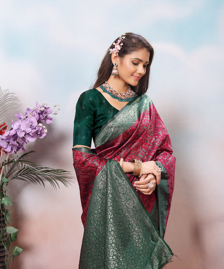 Kanjiwaram Silk Saree With Rich Pallu Designer Sari With Blouse