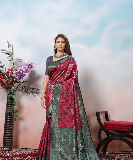 Kanjiwaram Silk Saree With Rich Pallu Designer Sari With Blouse