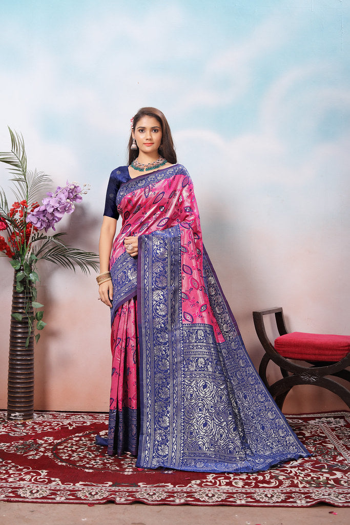 Kanjiwaram Silk Saree With Rich Pallu Designer Sari With Blouse