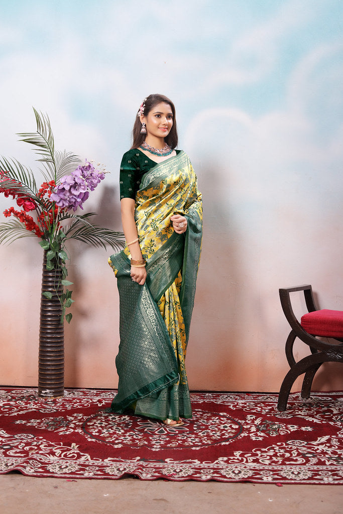 Kanjiwaram Silk Saree With Rich Pallu Designer Sari With Blouse