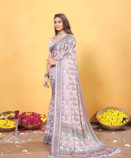 Soft Bamber Weaving Rich Pallu Saree Traditional Wear Sari With Blouse