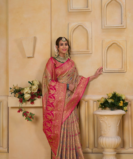 Traditional Wear Elegant Designer Saree, Pure Tissue Sari With Blosue