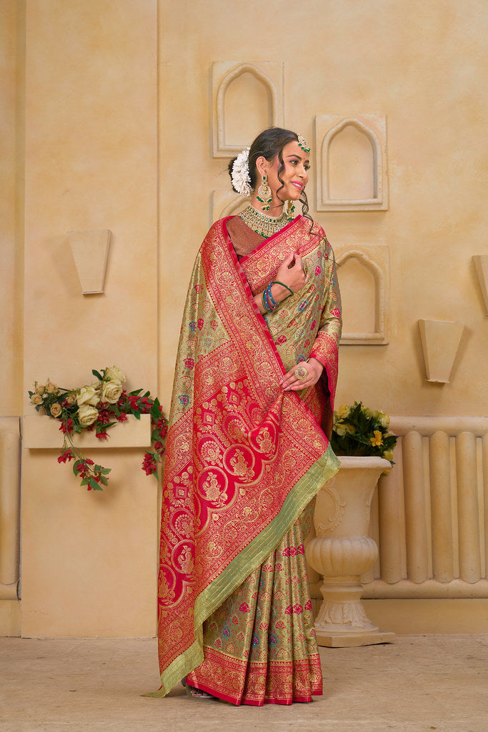 Traditional Wear Elegant Designer Saree, Pure Tissue Sari With Blosue