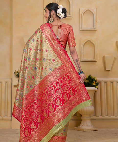 Traditional Wear Elegant Designer Saree, Pure Tissue Sari With Blosue