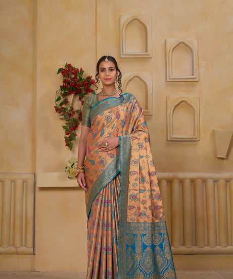 Traditional Wear Designer Pure Tissue Saree With Blouse