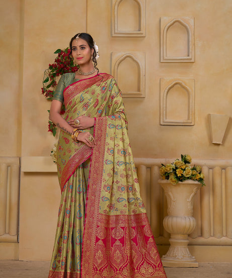 Traditional Wear Designer Pure Tissue Saree With Blouse
