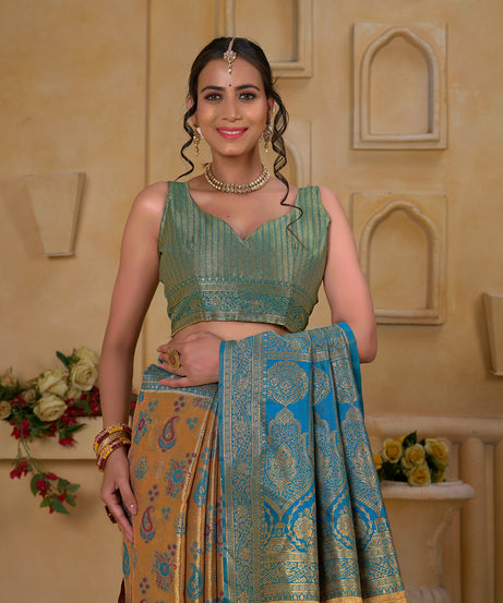 Traditional Wear Designer Pure Tissue Saree With Blouse