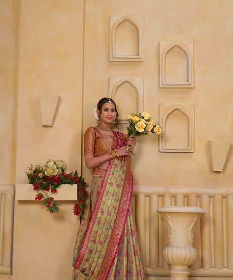 Traditional Wear Designer Pure Tissue Saree With Blouse