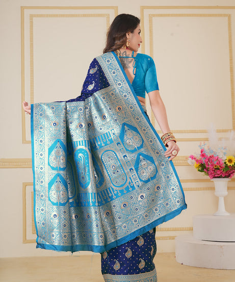 Soft Silk Weaving Saree With Banarasi Jari Designer Sari With Blouse