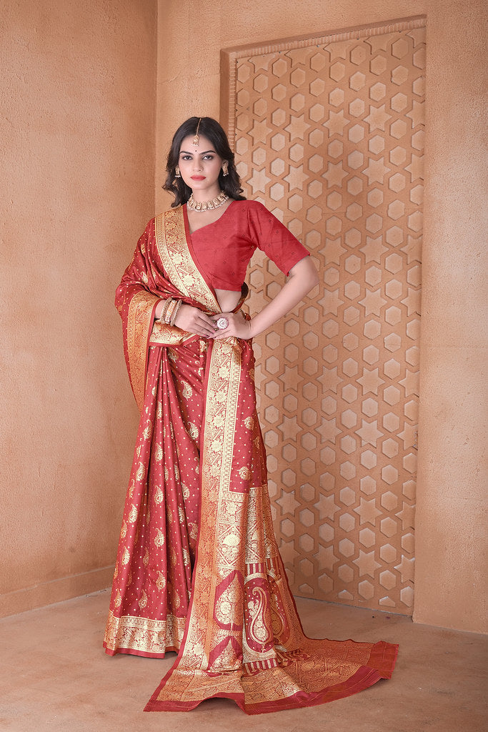 Soft Silk Saree Heavy Banarasi Traditional Wear Sari With Blouse