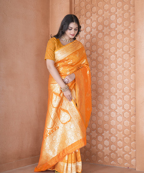 Soft Silk Saree Heavy Banarasi Traditional Wear Sari With Blouse