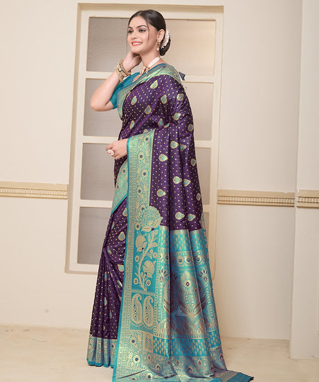 Women's Festival Wedding Wear Saree, Heavy Banarasi Sari With Blouse