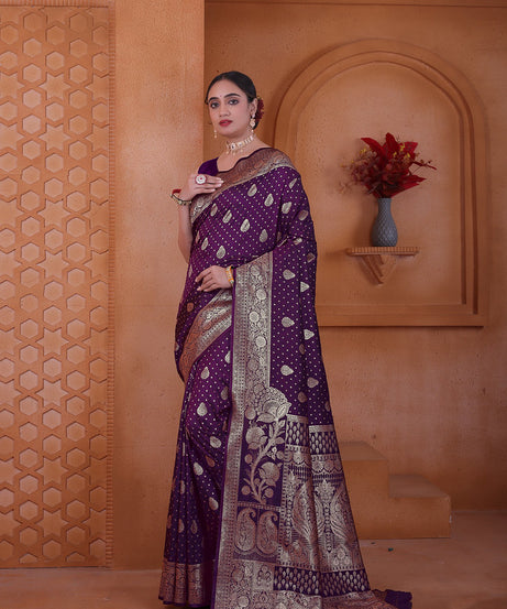 Women's Soft Silk Sari Beautiful Traditional Heavy Banarasi Saree With Blouse