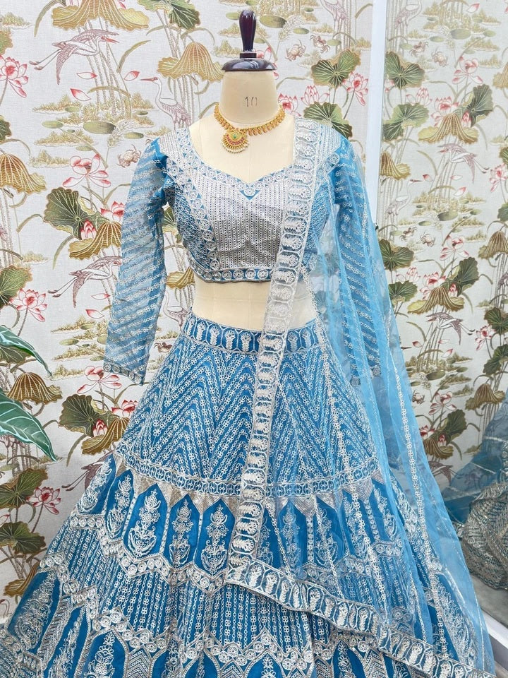 Exclusive Stitched Premium Net Wedding Function  Lehenga Blouse With Dupatta 15-MA