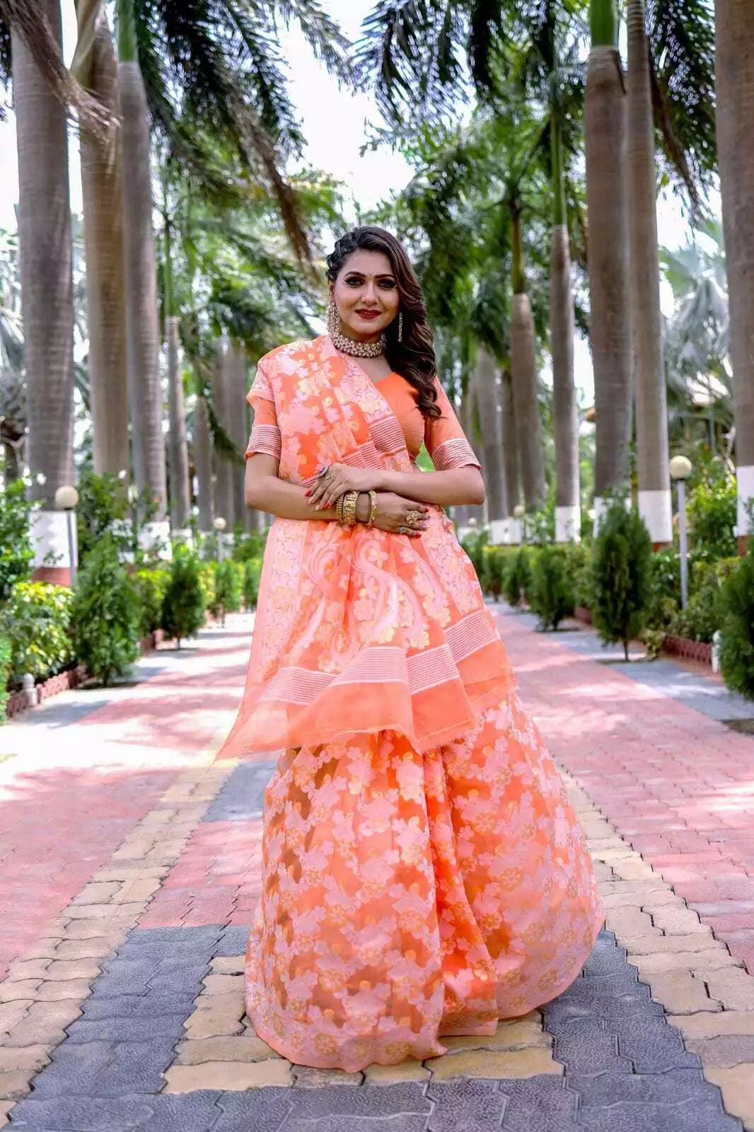 Soft Cotton Jamdani With Gold Zari Weaving Work  Sari & Blouse