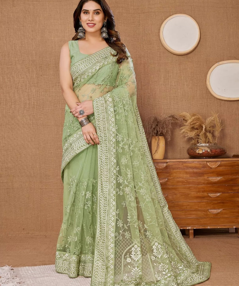 Heavy Soft Net Designer Saree,Party Wedding Classic Sari & Blouse
