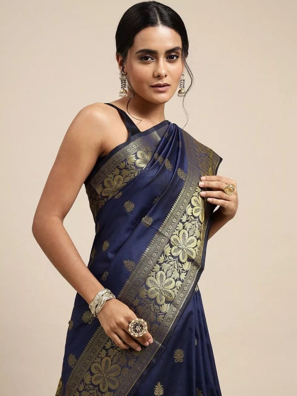 Party Wear Fancy Banarasi Soft Silk Saree For Women's
