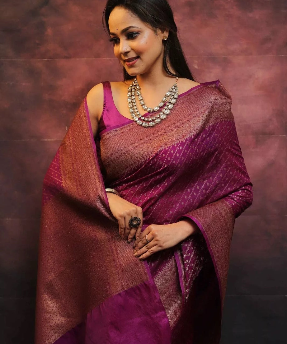 Bollywood Ethnic Banarasi Soft Silk Saree & Blouse