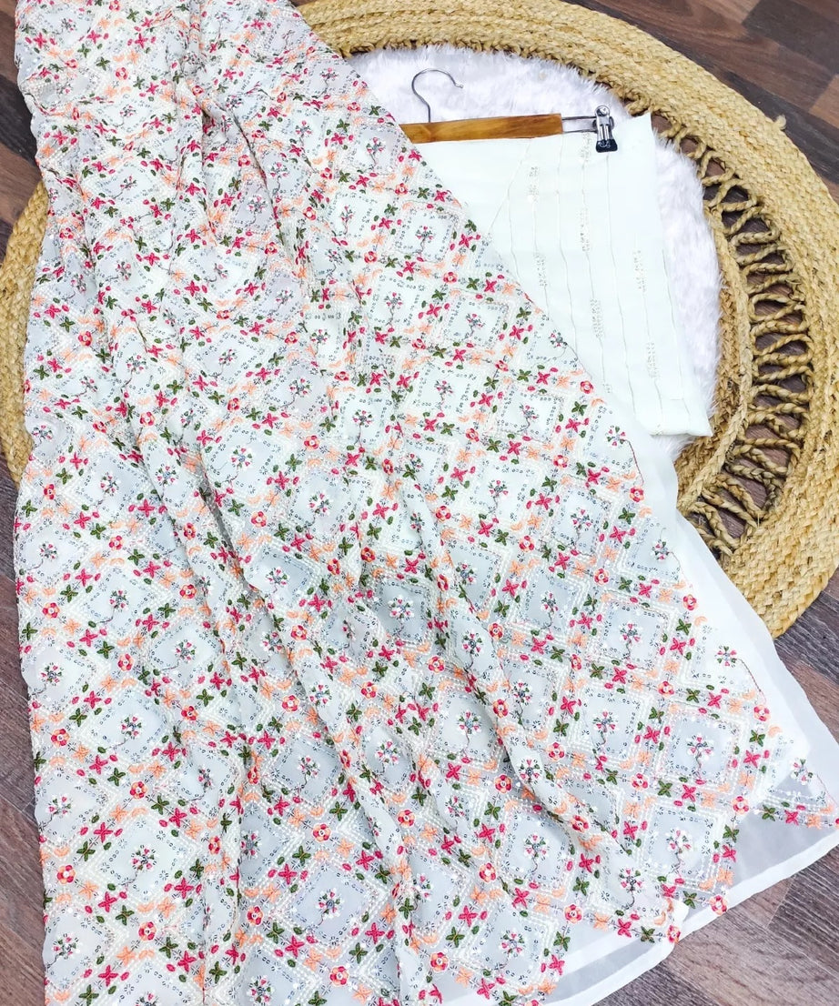 Georgette Beautiful Designer Saree, Party Wedding Sari & Blouse