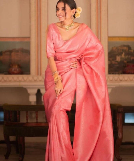Banarasi Soft Silk Wedding Party Wear Saree,Ethnic Classic Sari With Blouse