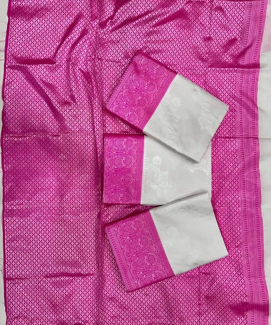 Beautifull Elegant Designer Banarasi Soft Silk Saree Blouse