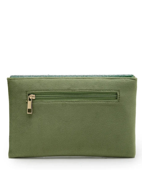 Adorn Embellished Suede Clutch