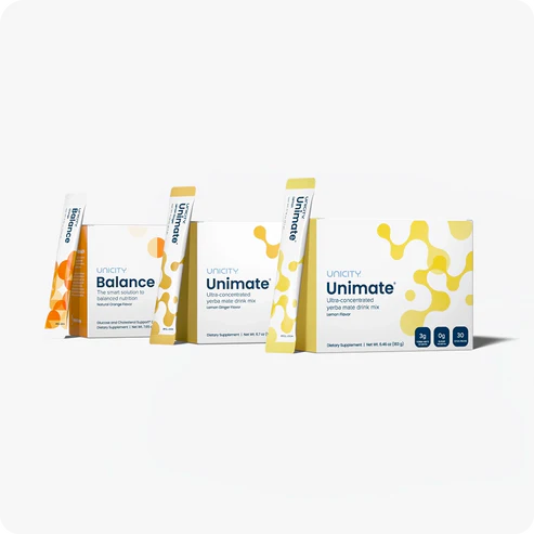 Unicity Unimate & Balance Orange Drink Mix Combo – 30 Pack Each