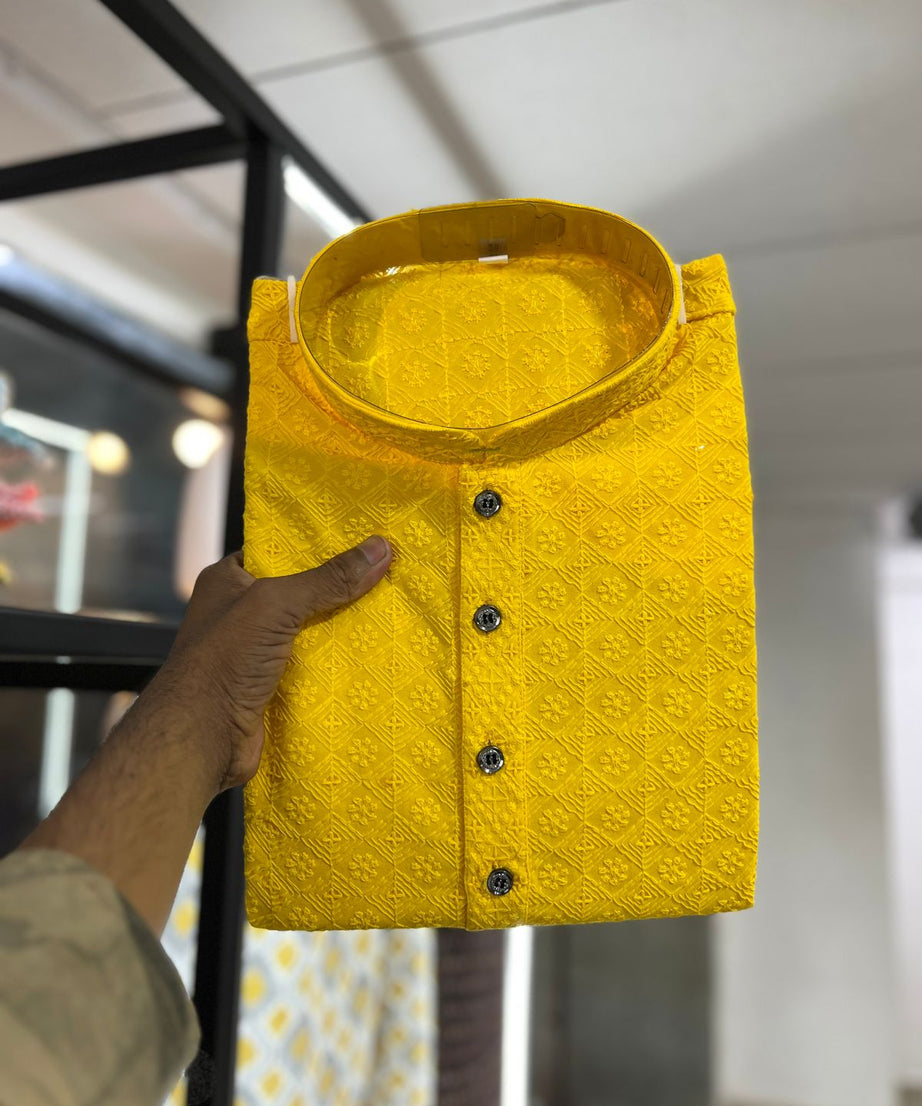 Cotton Rayon With Sequin Work Kurta Pajama Set
