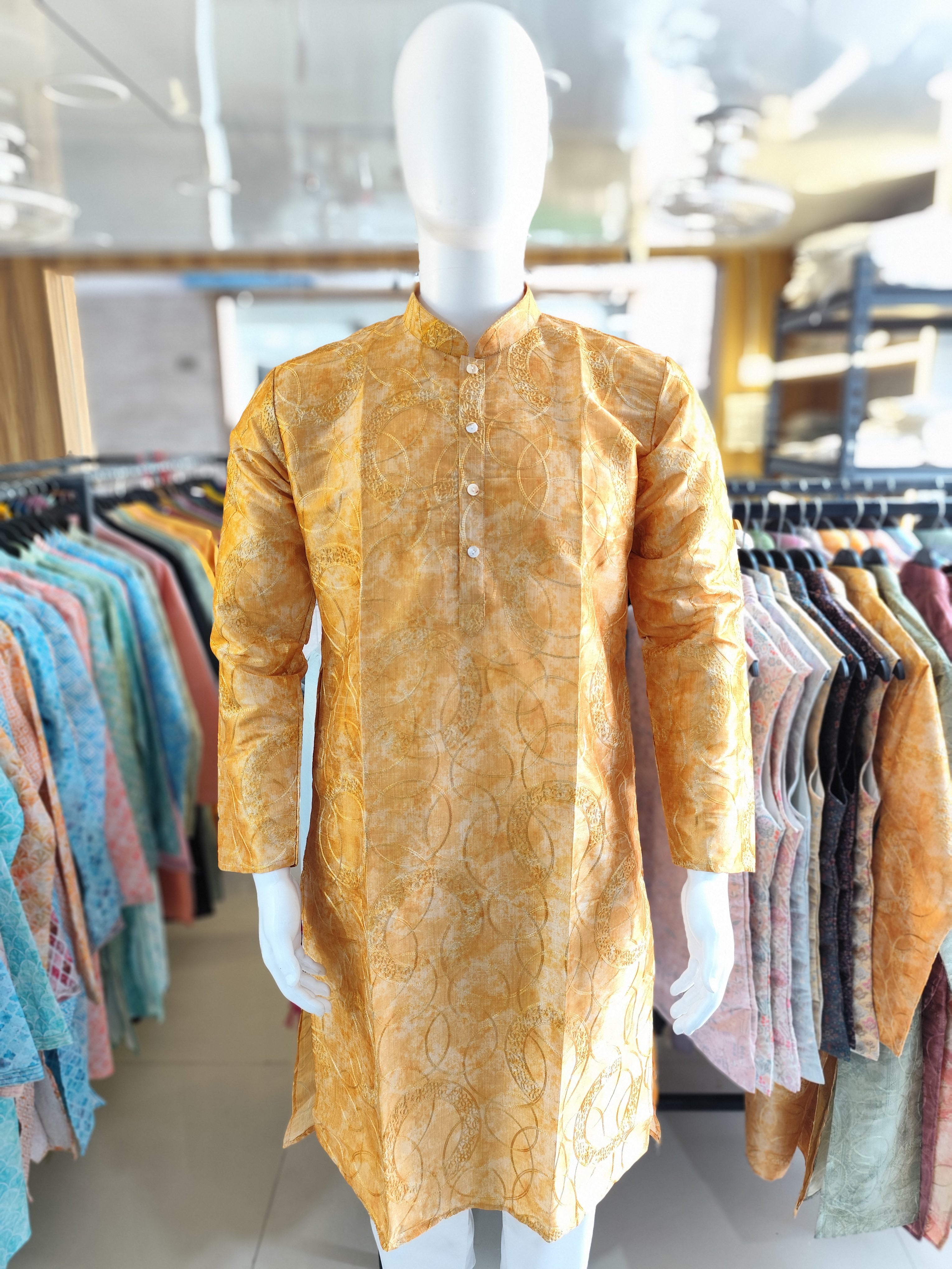 Men's Soft Pure Silk Digital Printed Traditional Wear Kurta Pajama Set