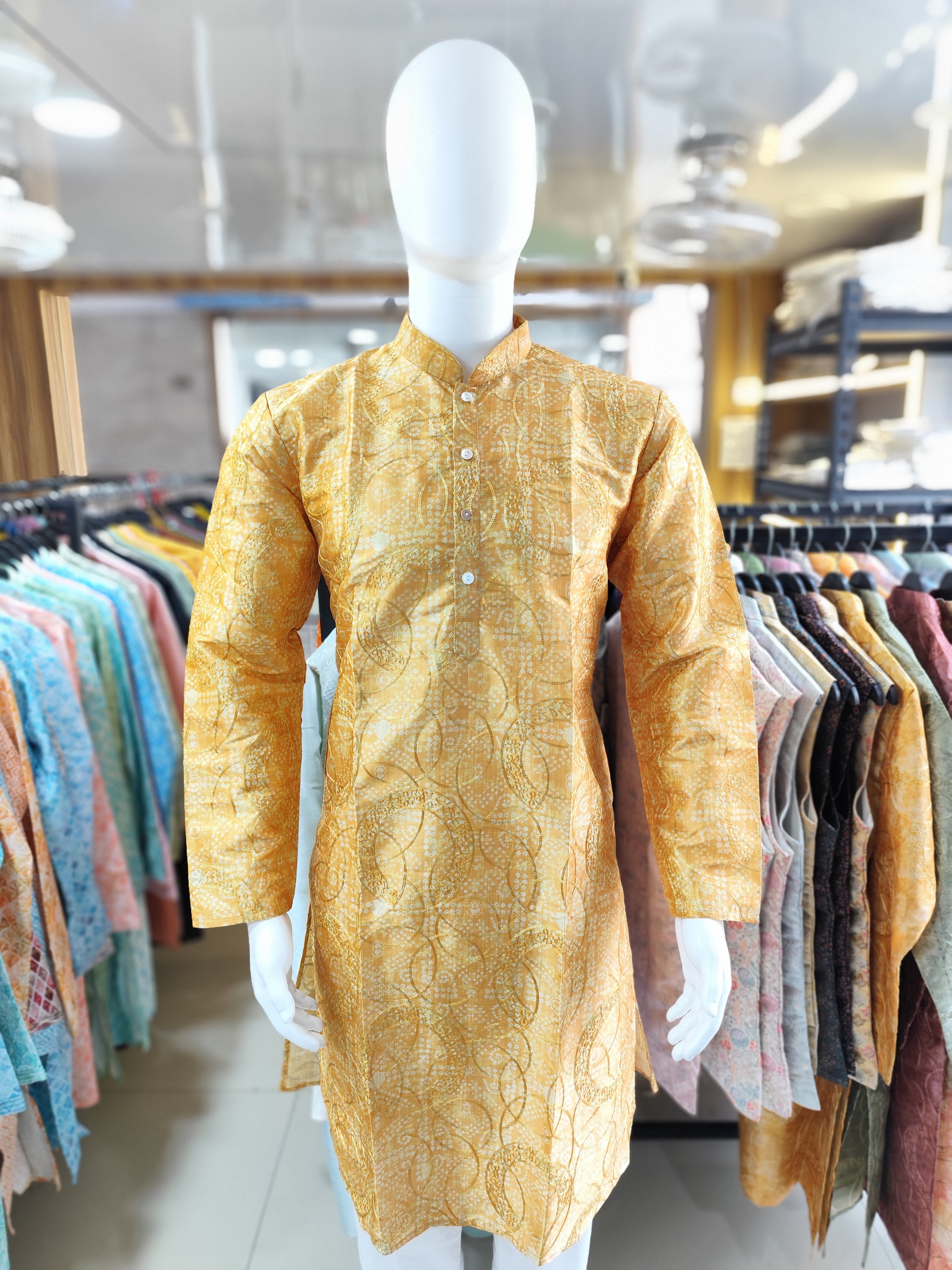 Men's Soft Pure Silk Digital Printed Traditional Wear Kurta Pajama Set