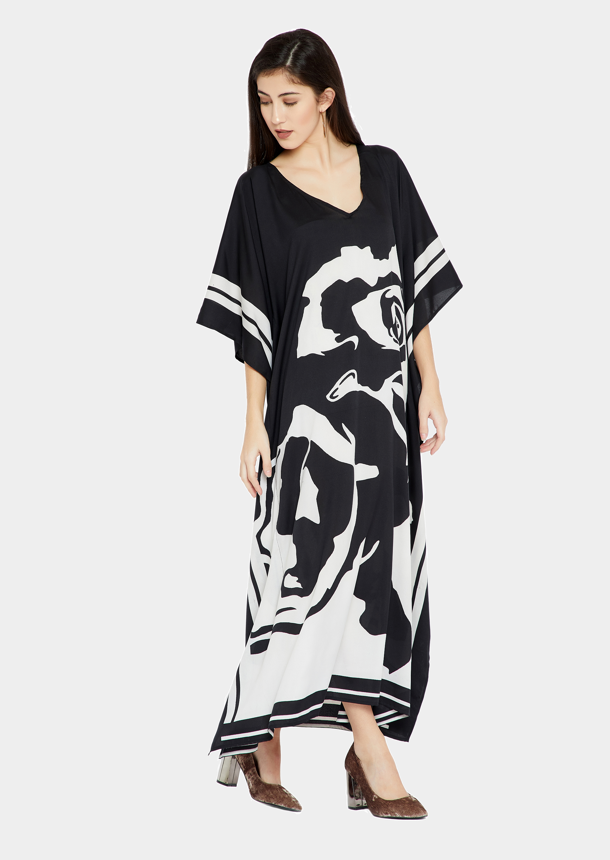 Elegant Soft Satin Silk Kaftan, Perfect for Evening Wear Caftan For Women's