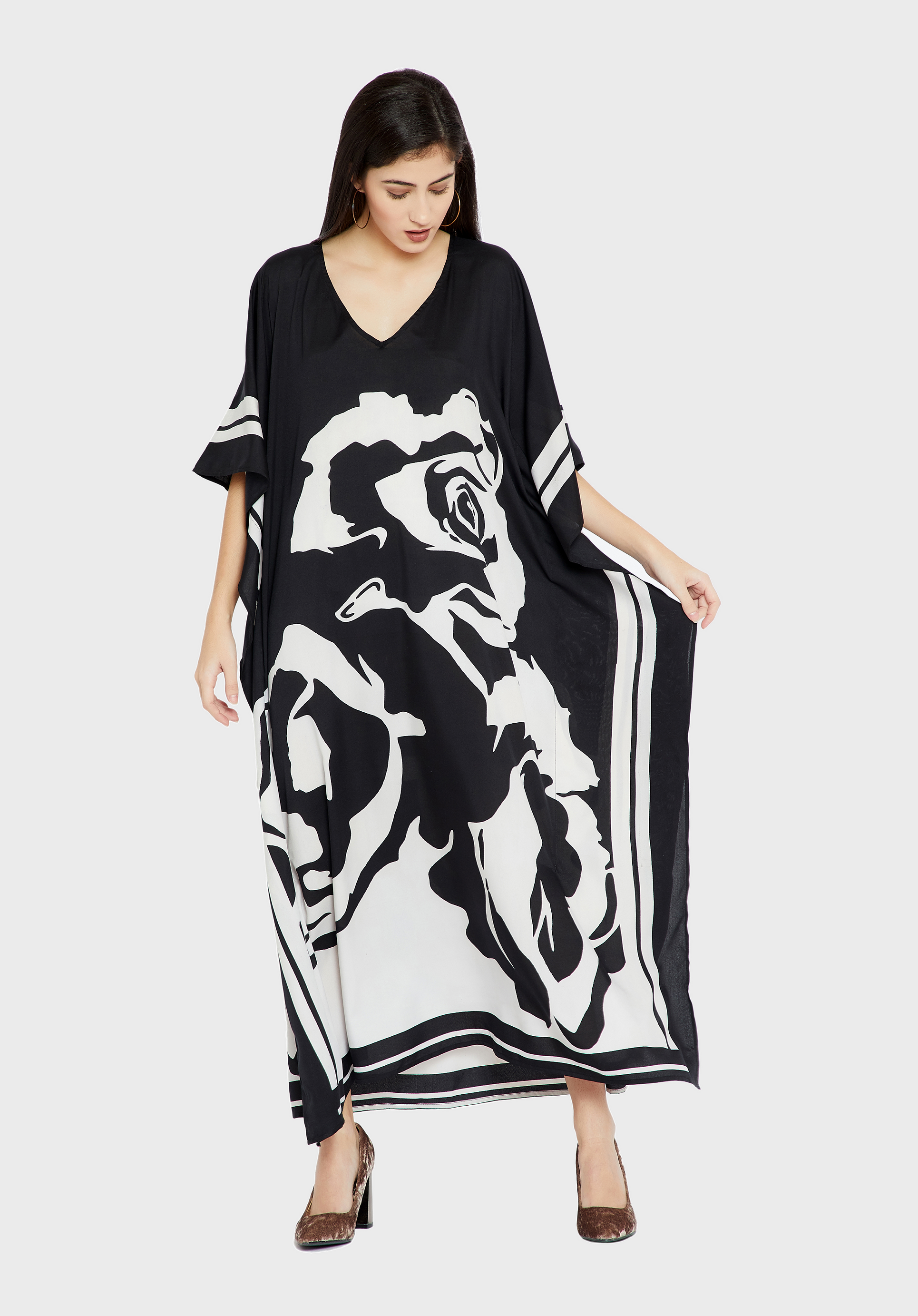 Elegant Soft Satin Silk Kaftan, Perfect for Evening Wear Caftan For Women's