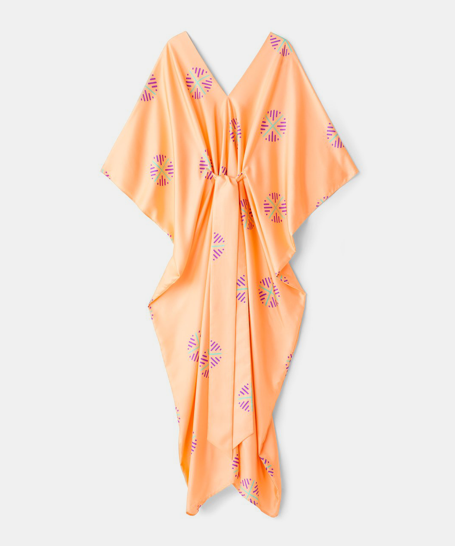 Luxury Soft Satin Silk Kaftan, Stylish Beach Wear Women's Caftan