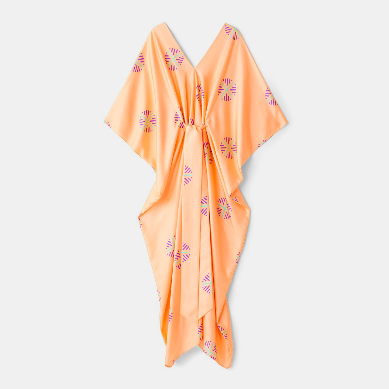 Luxury Soft Satin Silk Kaftan, Stylish Beach Wear Women's Caftan