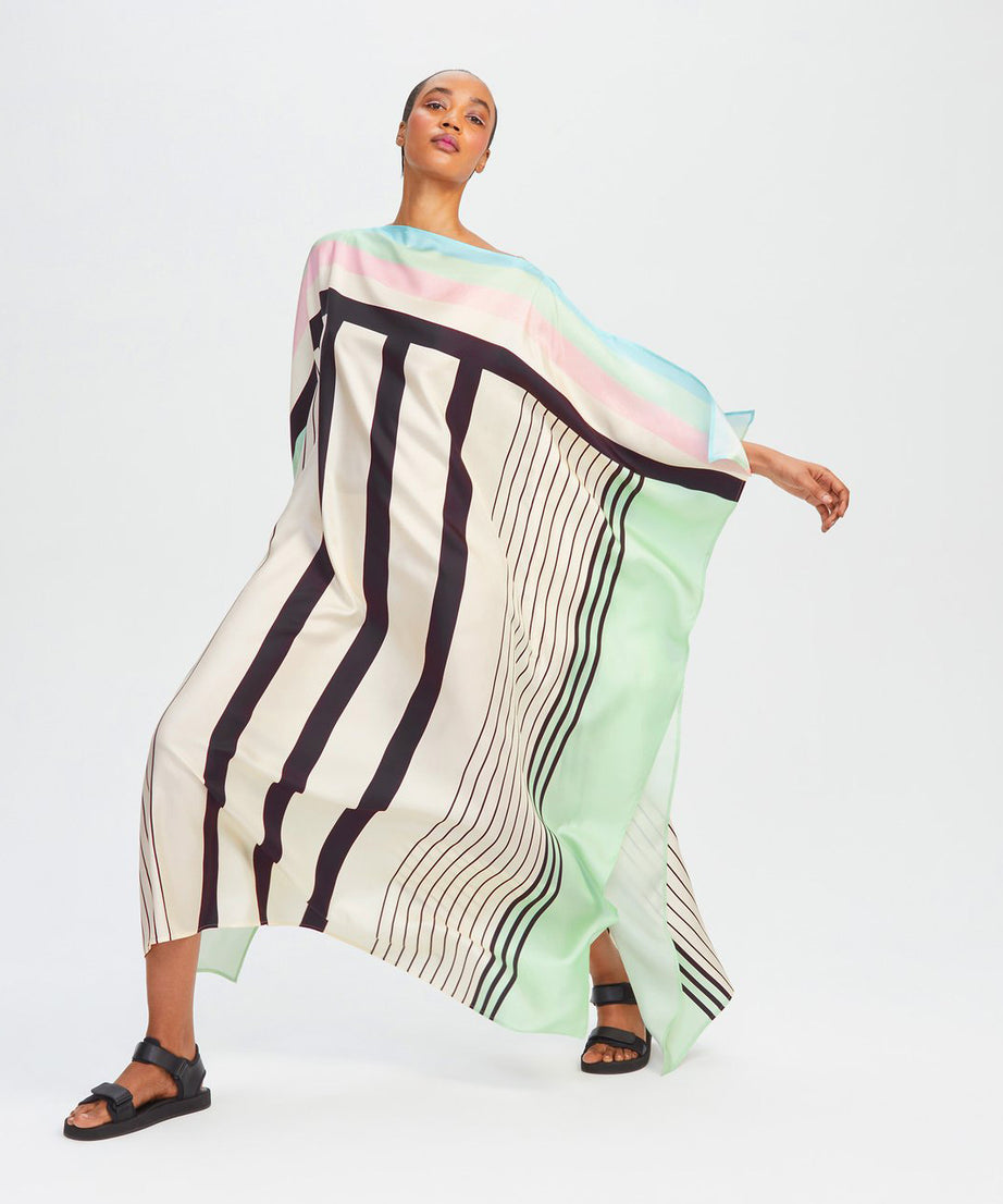 Soft Satin Silk Kaftan, Stylish & Flowing Caftan For Women's