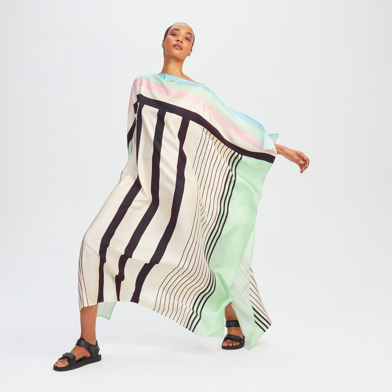 Soft Satin Silk Kaftan, Stylish & Flowing Caftan For Women's