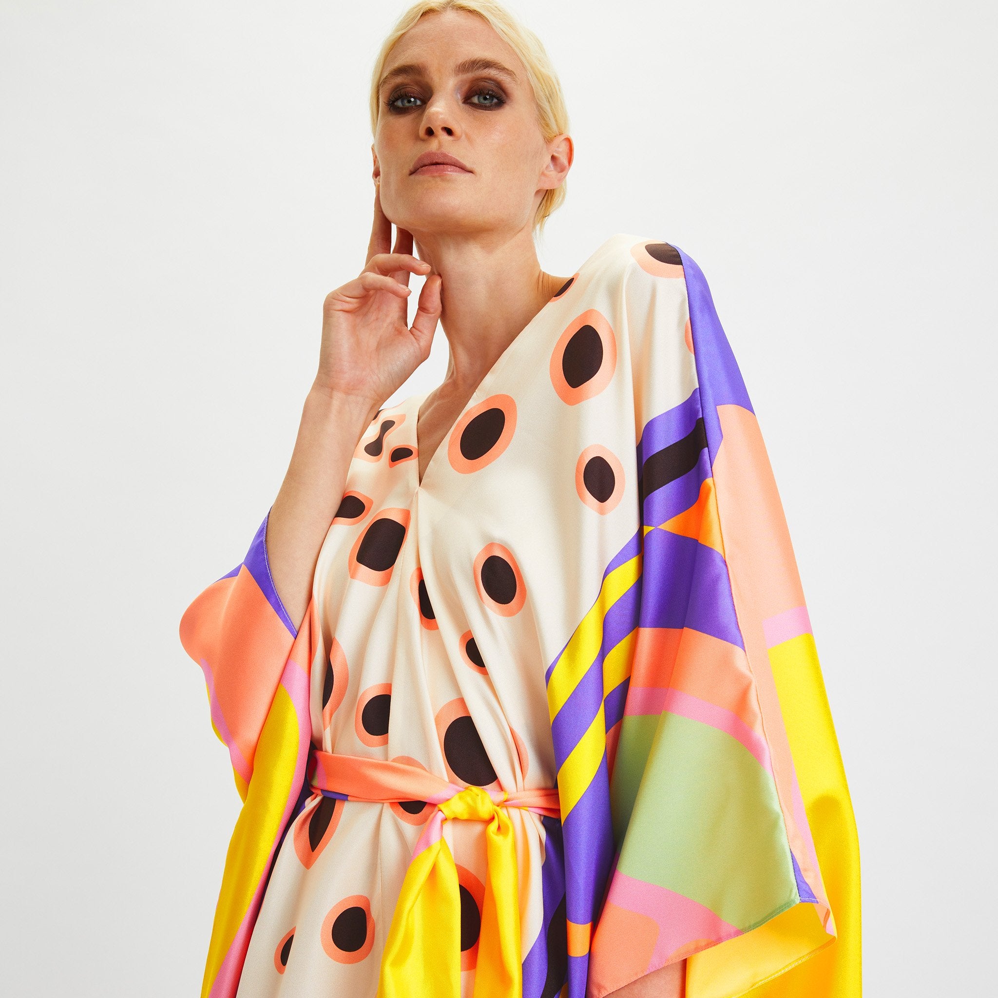 Stylish Soft Satin Silk Kaftan, Casual Wear Kaftan For Women's