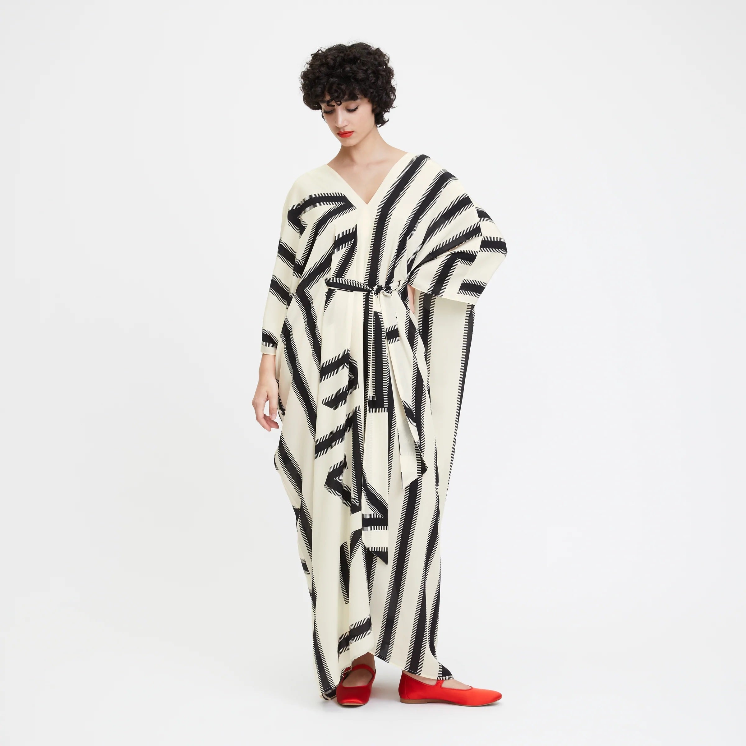 French Moss Cotton Kaftan - Relaxed Fit Evening Wear Caftan For Women's