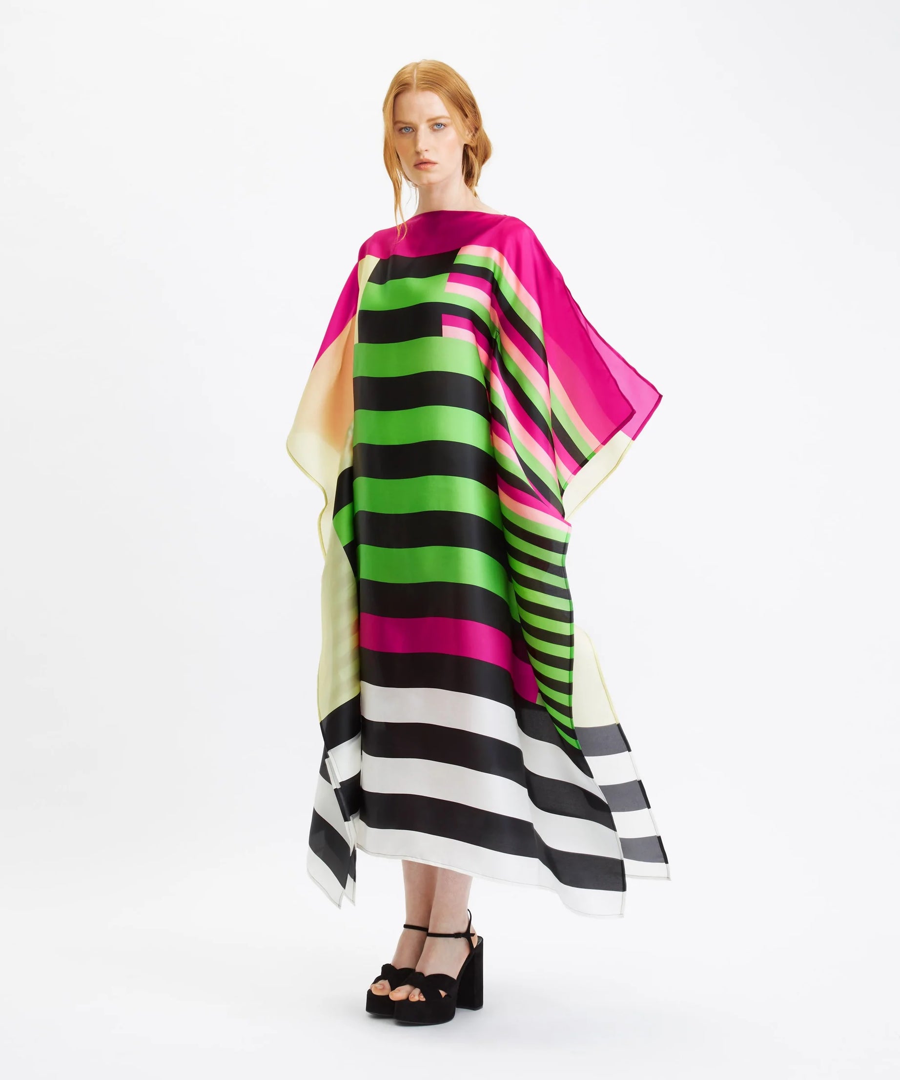 Premium Organza Silk Kaftan - Flowy, Lightweight, Caftan For Women's